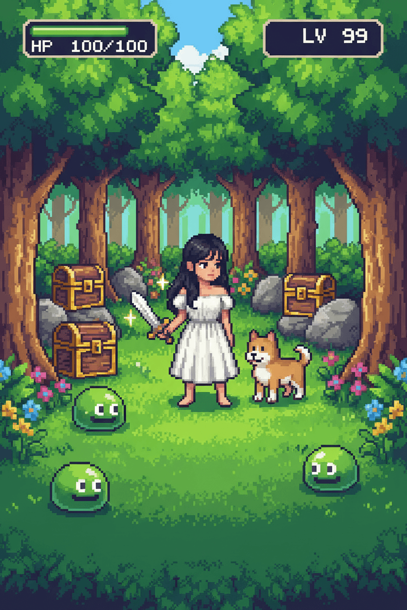 Me and My Pet in a Pixel RPG
